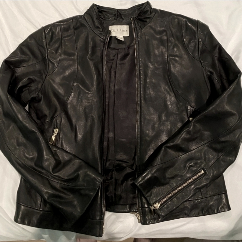 Rare! Genuine Leather WHBM Fitted Jacket 😍
